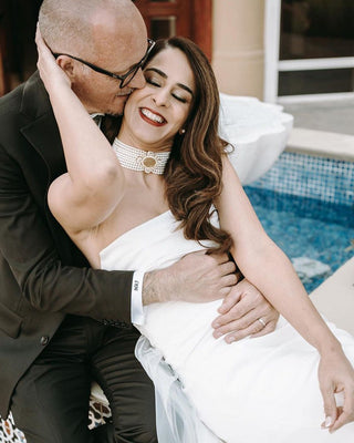 Angelica - Yellow Carved Doublet & Pearl Choker