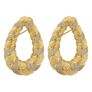 Sienna - Golden Cubic Zirconia Hoop Earrings