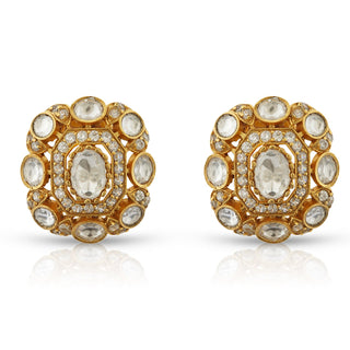 Naureen - Polki Stud Earrings