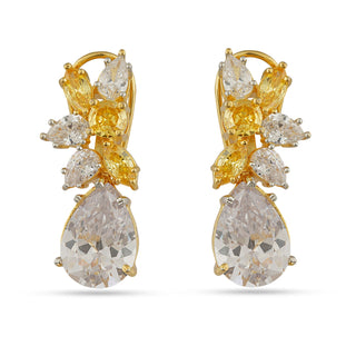 Bea - Yellow & White CZ Earrings