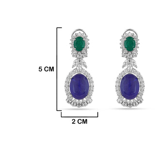 Azra - Purple & Green Stone Earrings
