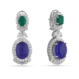Azra - Purple & Green Stone Earrings