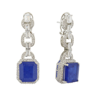 Iffat - Cubic Zirconia Blue Necklace Set