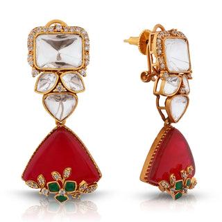 Lyana - Red & Green Doublet Drop Choker Set