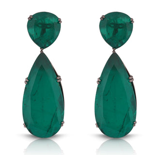 Aatifa - Emerald Green Doublet Drop Earrings