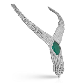 Yashna - Green stone necklace set