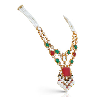 Roshni - Polki Red Doublet Necklace