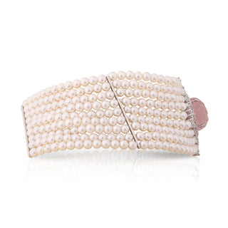 Angelica - Pink Carved Doublet & Pearl Choker