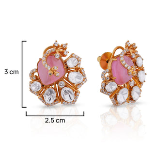 Akriti - Blush Pink Peacock Royale Studs