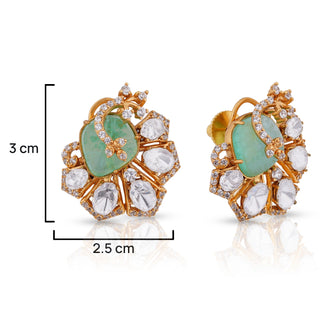 Akriti - Mint Green Peacock Royale Studs