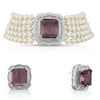 Serena - Yellow Stone Pearl Choker Set