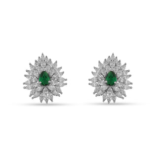 Farisha - CZ & Green Stud Earrings