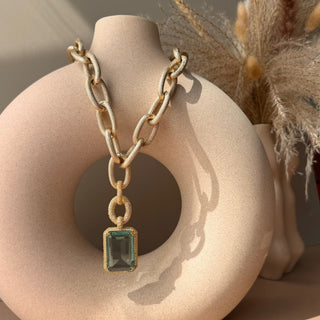 Adrena - Aqua Pendant Chain Necklace