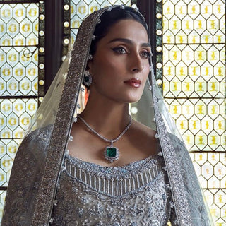 Kendra - Ruby Stone Centred CZ Necklace Set