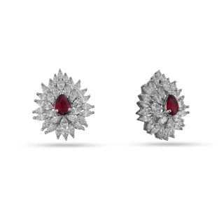 Farisha - Ruby Red Stud Earrings