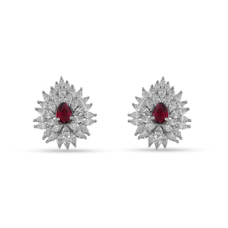 Farisha - Ruby Red Stud Earrings