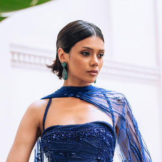 Aatifa - Emerald Green Doublet Drop Earrings