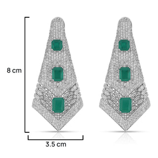 Alizeh - Green Doublet Stone Dangler Earrings