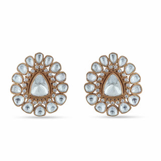 Gold Polki Stud Earrings