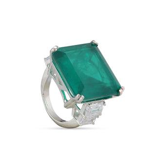 Green Stone CZ Ring