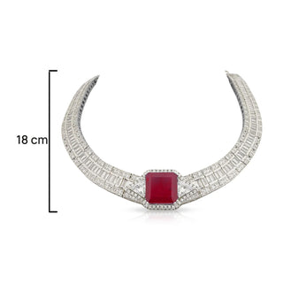 Lila - Emerald Ruby Red Stone Choker
