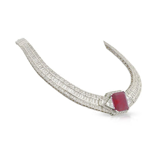 Lila - Emerald Ruby Red Stone Choker