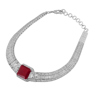 Lila - Emerald Ruby Red Stone Choker