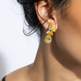 Bea- Yellow CZ Earrings