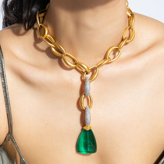 Layla - Gold Link &  Doublet Necklace