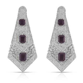 Alizeh - Pink Stone Dangler Earrings