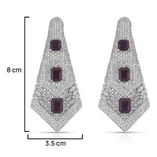 Alizeh - Purple stone Dangler Earrings