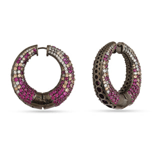 Atika - Pink CZ Hoop Earrings