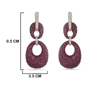 Irem - Pink CZ Dangler Earrings