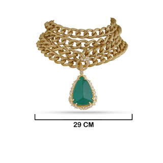 Sheena Lynch in Roza - Statement Pendant Chain Choker