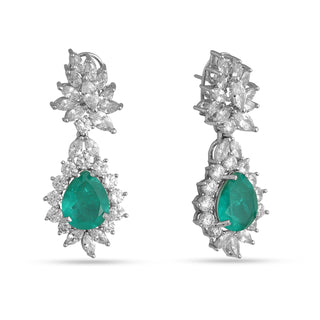 Rosalia - Sea Green Doublet & CZ Earrings