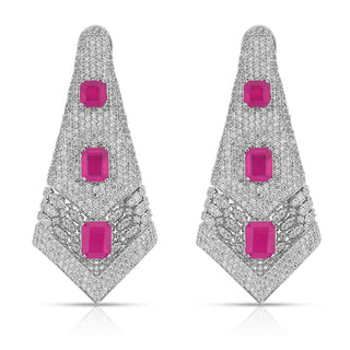 Alizeh - Purple stone Dangler Earrings