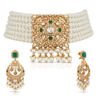 Pearl & Green Choker set
