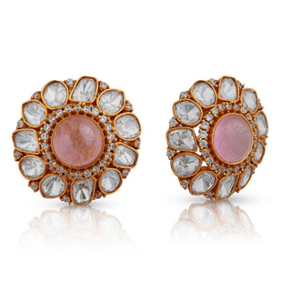 Pink Doublet Gemstone Earring