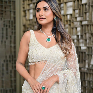 Kendra - Ruby Stone Centred CZ Necklace Set