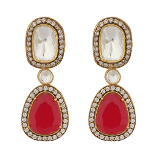 Raaya - Polki and Red Stone Necklace Set