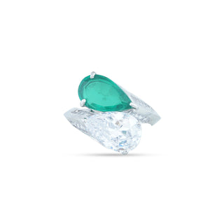 Green Stone Cubic Zirconia Ring