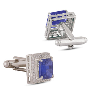 Blue Stoned CZ Cufflinks