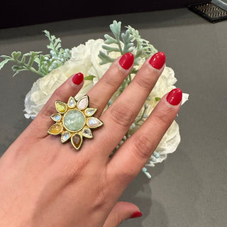 Star Shaped Kundan Ring