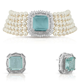 Stone Pearl Necklace Set