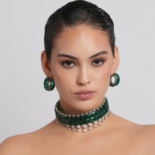 Selene- Green Doublet Choker Set